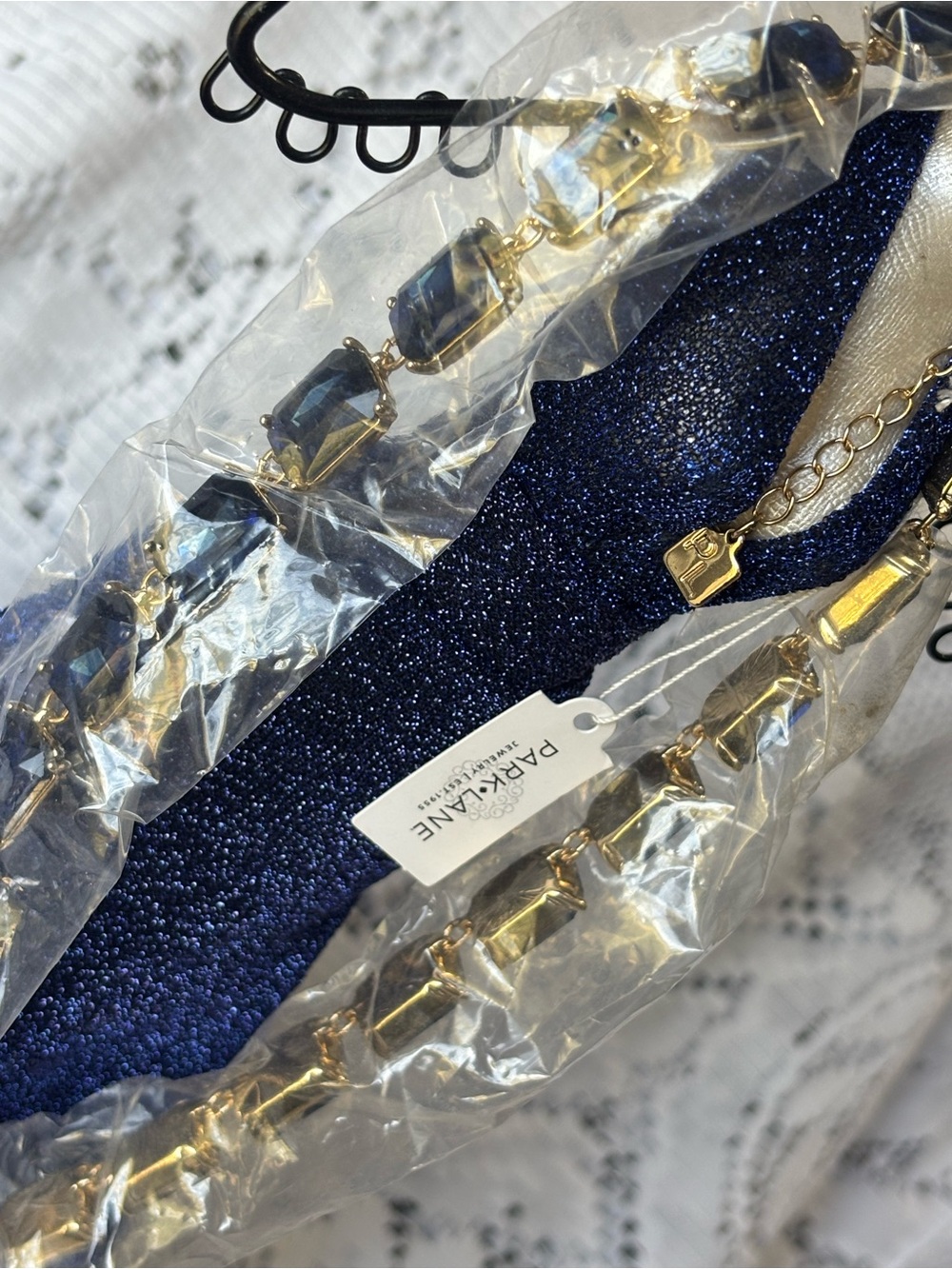 Park Lane Noble Retired Royal Blue Crystal Link Necklace Statement - Picture 8 of 11